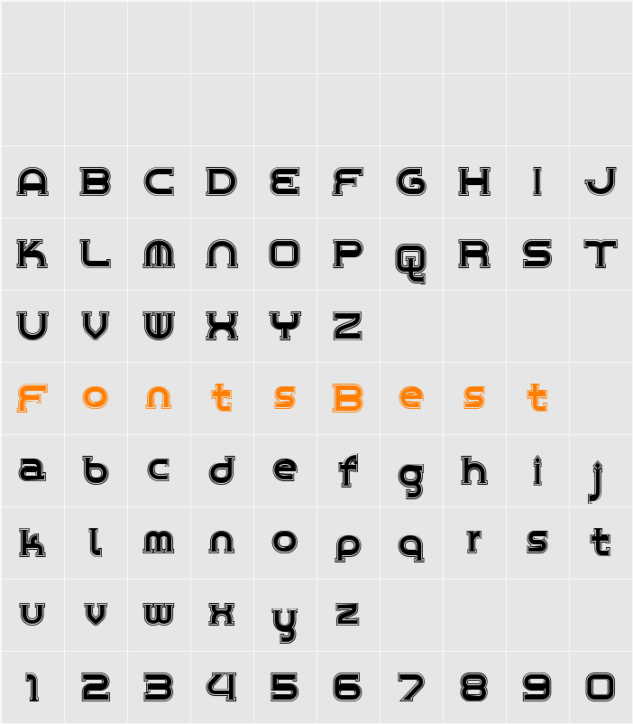 Chrome Yellow Inline NF Character Map