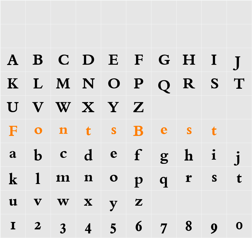 Bembo Expert BQ Character Map