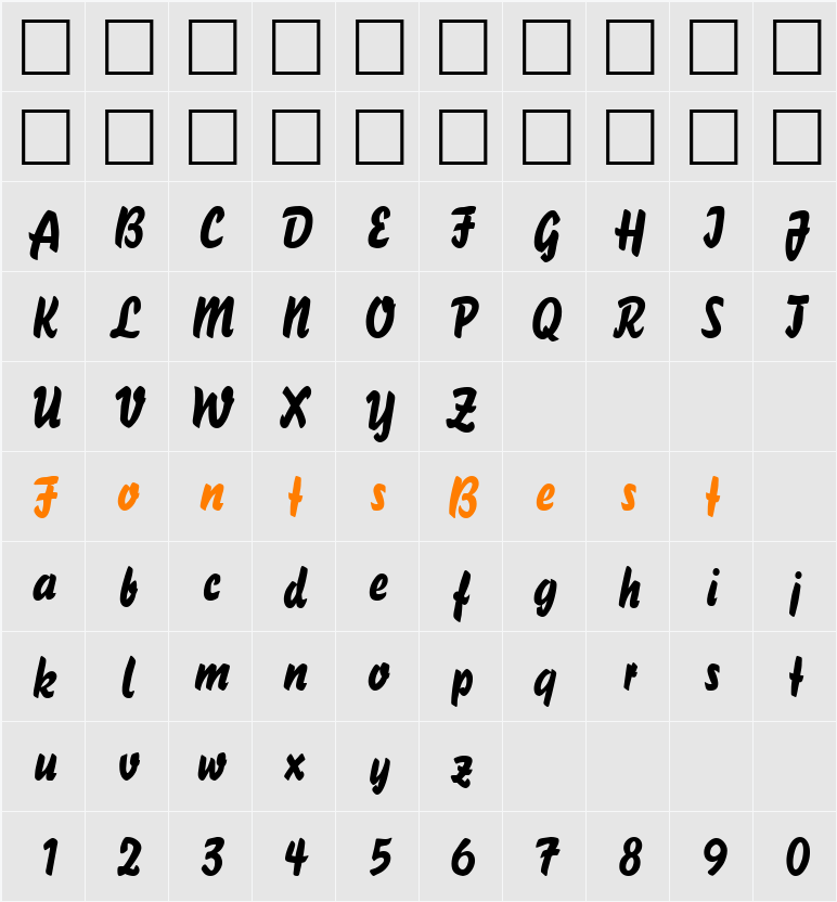 BisonLight DB Character Map