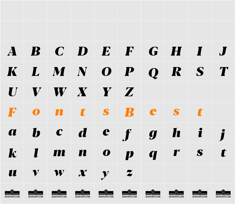Blacker Display Character Map
