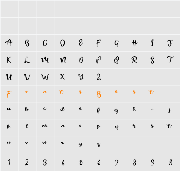 Beautify Script Character Map