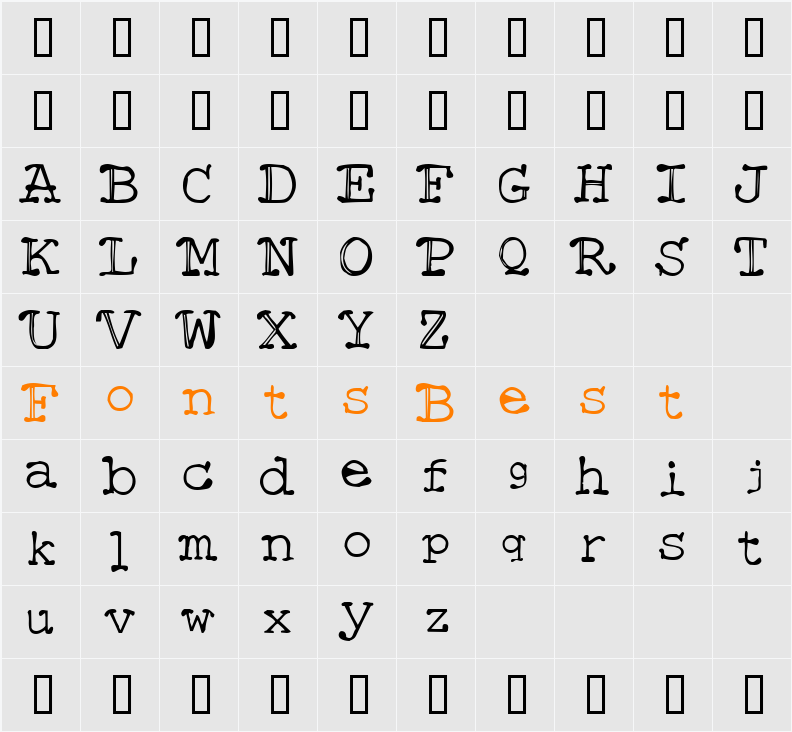 Mattfont Character Map