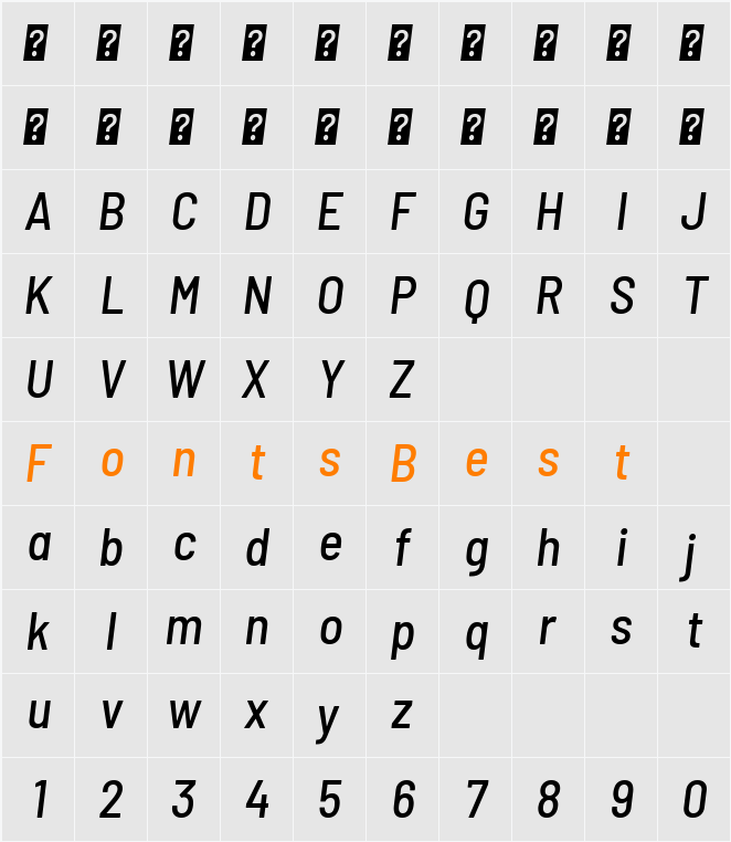 Barlow Semi Condensed Medium Character Map