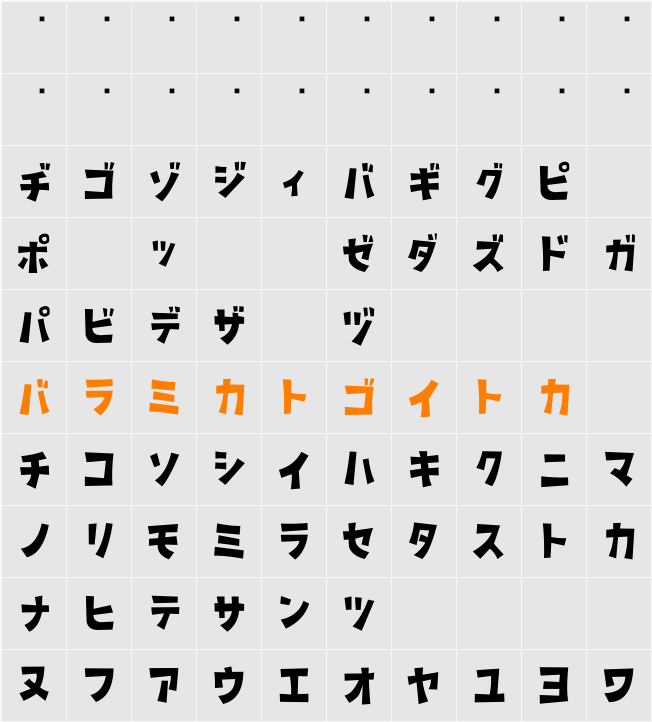 D3 Streetism Katakana Character Map