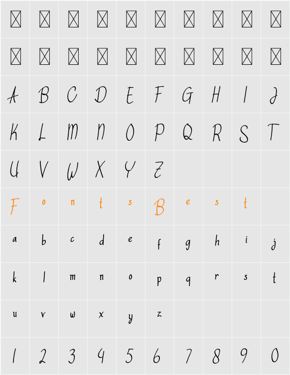 AshWord Character Map