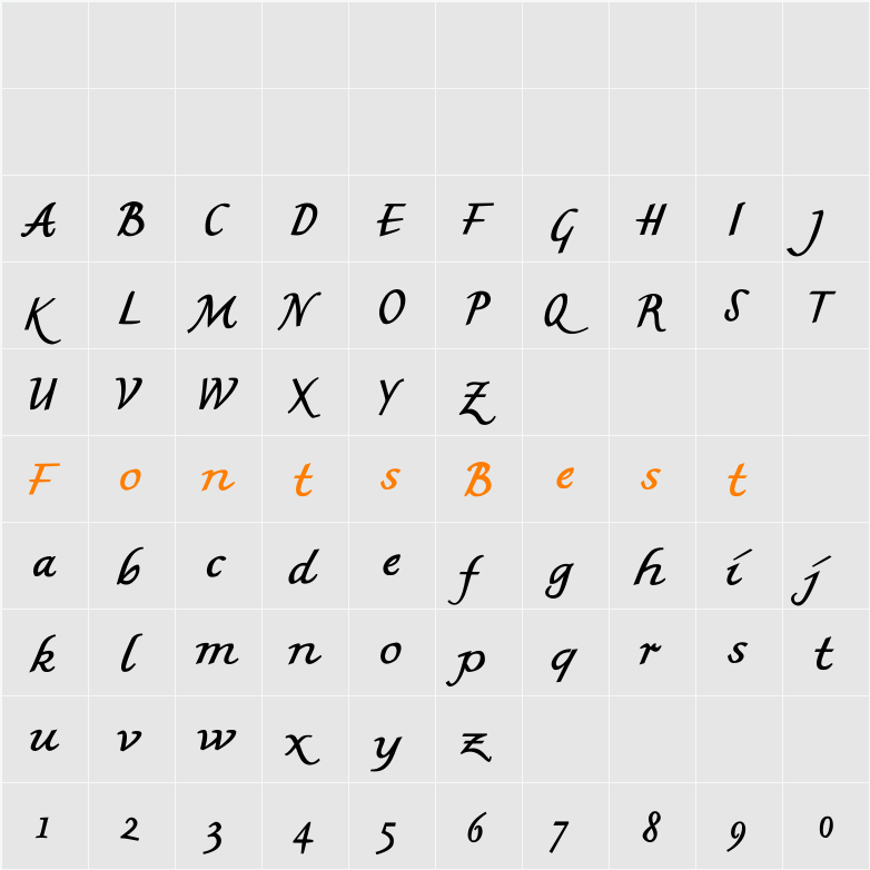 AIBritishWriting Character Map