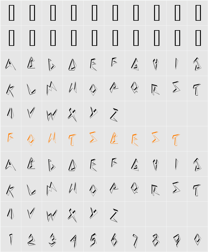 Beeswax T Character Map