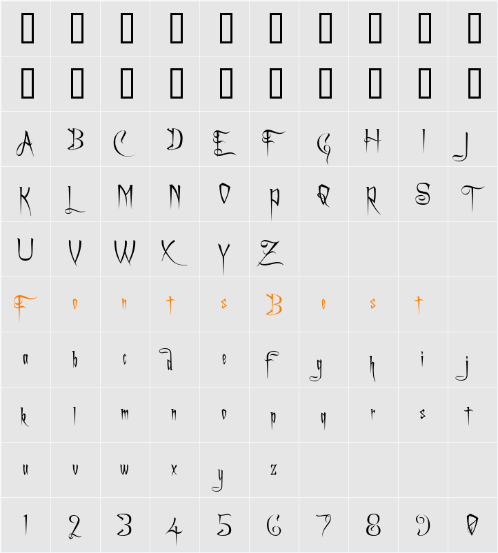 A Charming Font Character Map