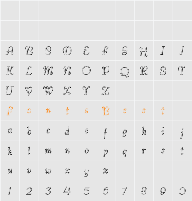Bernardo Beveled Character Map