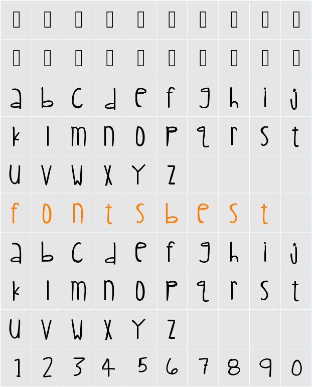 ChildishKid Character Map