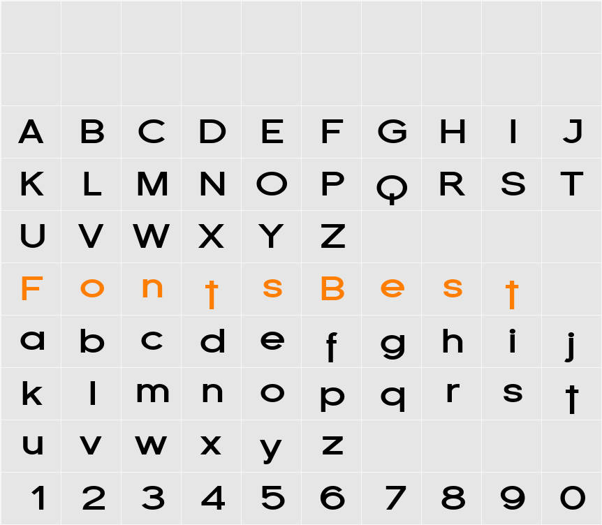 Florencesans Exp Character Map