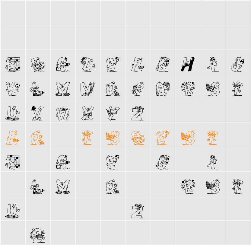 Motscroizes Character Map