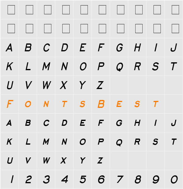 Chisel Thin Character Map