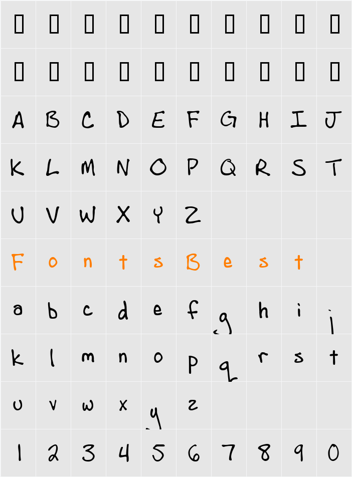 AndrewScript Character Map