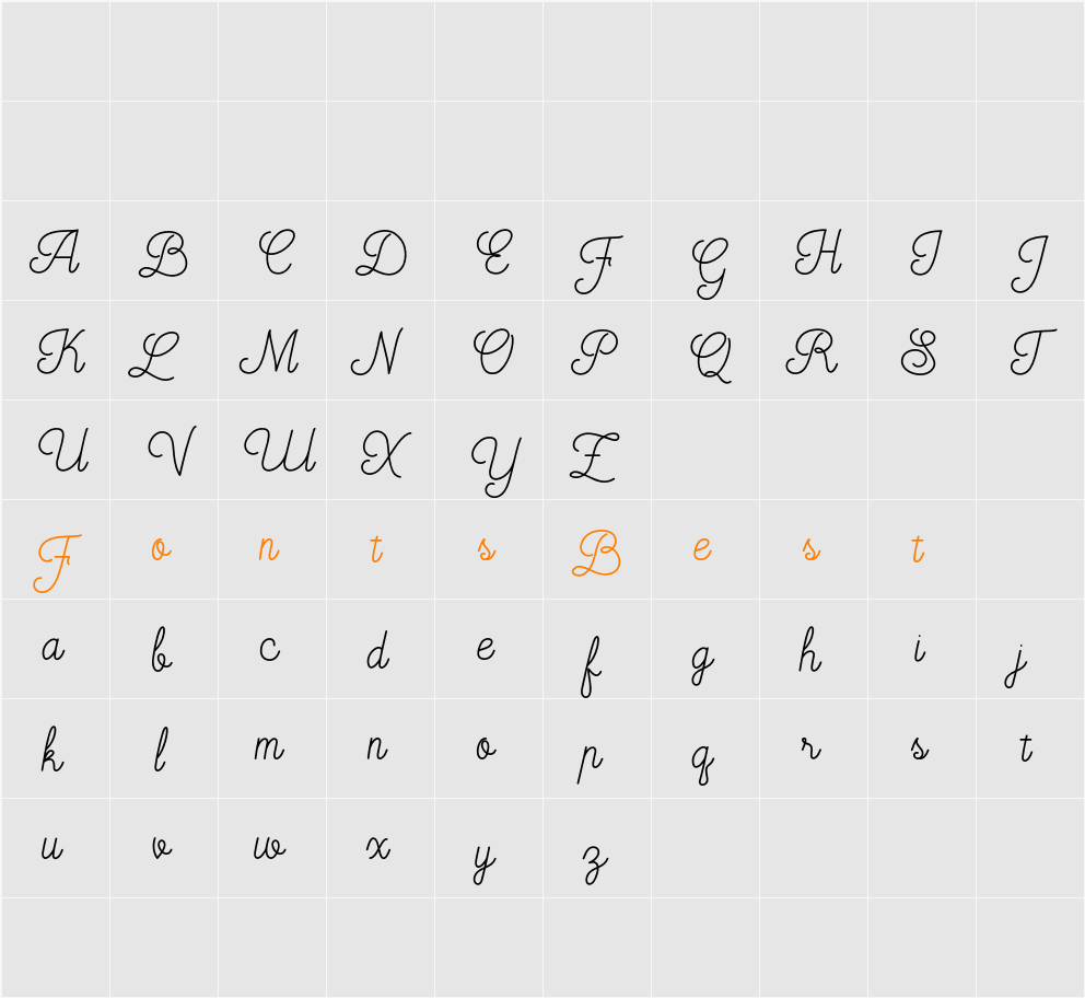 Mooglonk Character Map