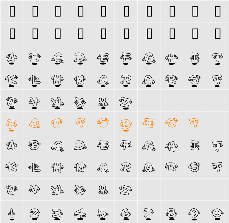 AKANGEL Character Map