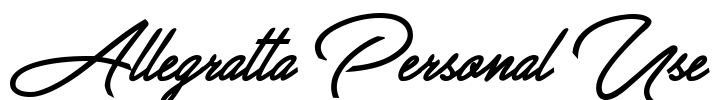 Allegratta Personal Use Font Image
