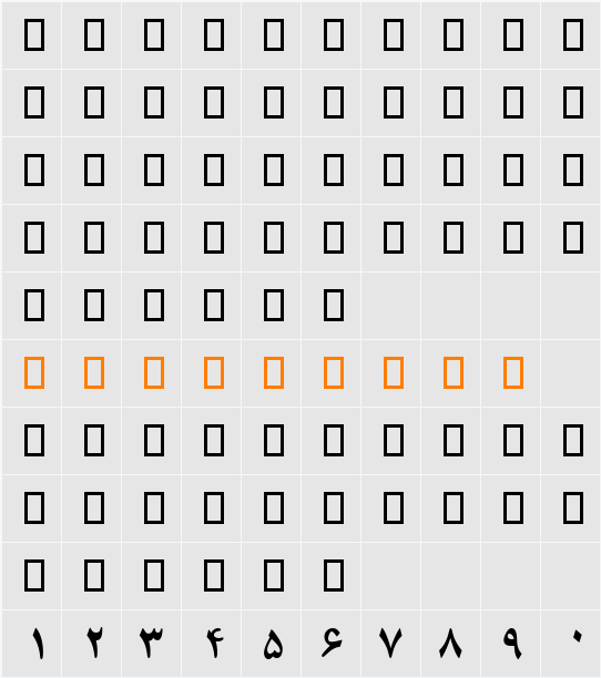 B Compset Character Map