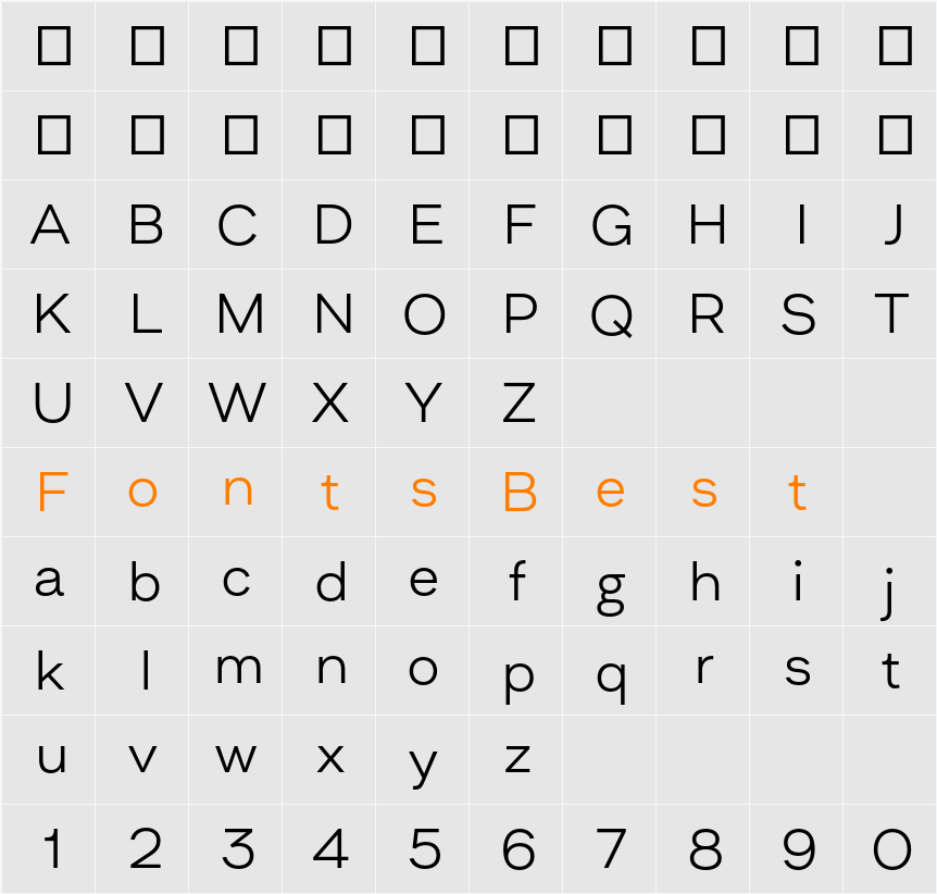 Asket Extended Character Map