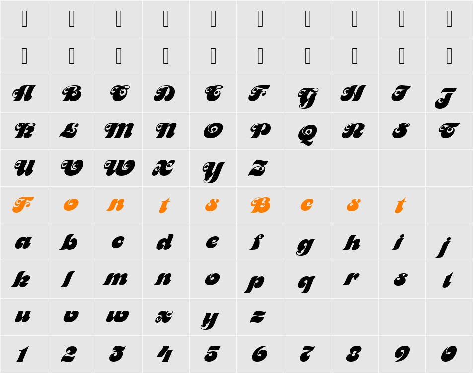 MotterFemD Character Map