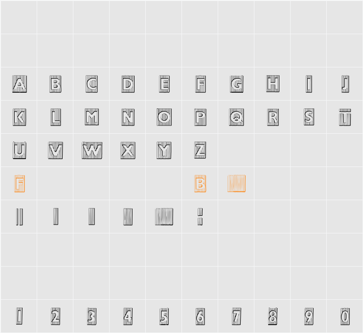 BadBaltimore Beveled Character Map