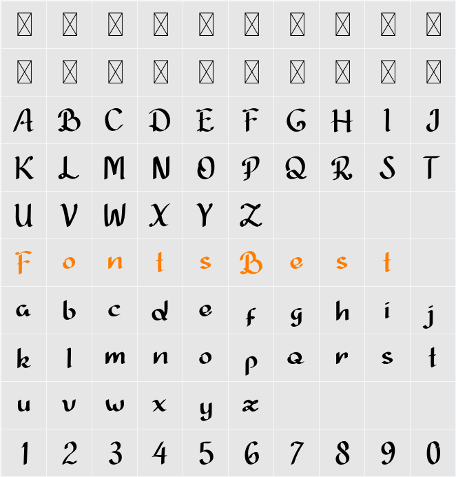 Bilostaten Character Map