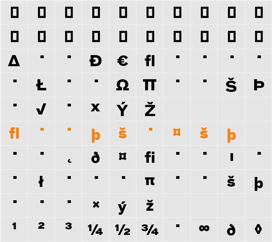 Bau-BoldExpert Character Map