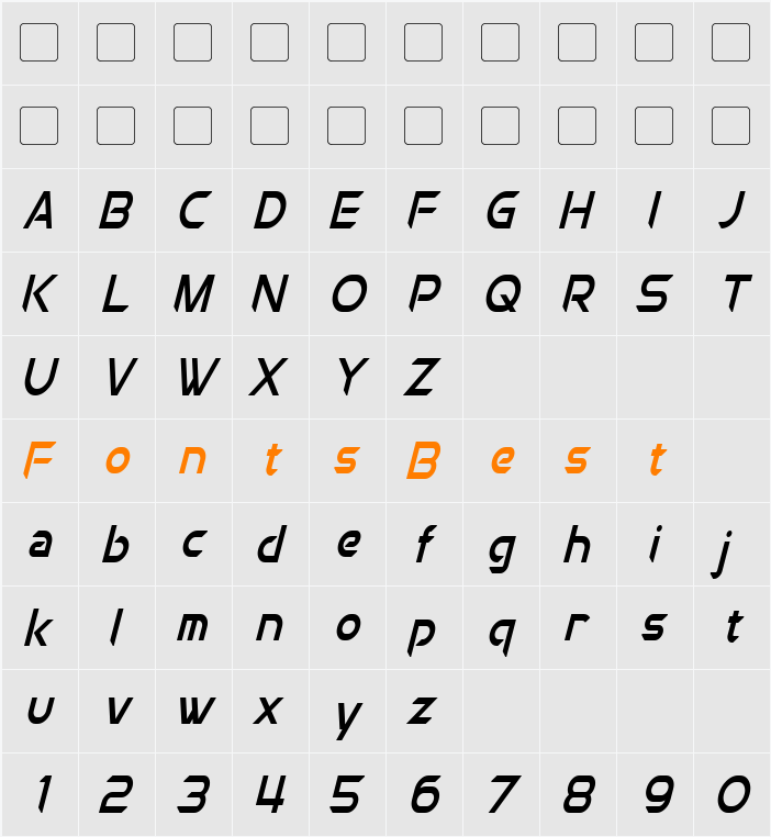Chromia Condensed Character Map