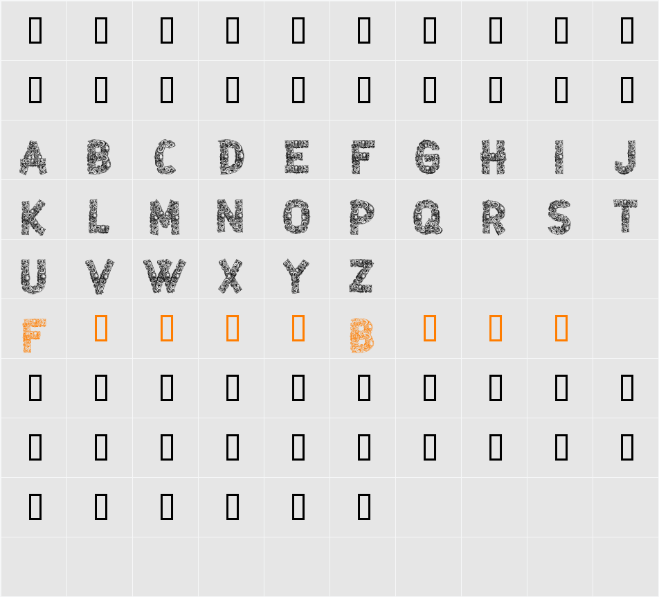 CF Azteques Character Map