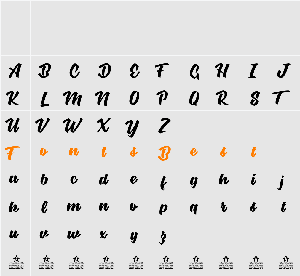 BodySoul personal Use Character Map