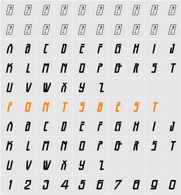 Bothweld Character Map