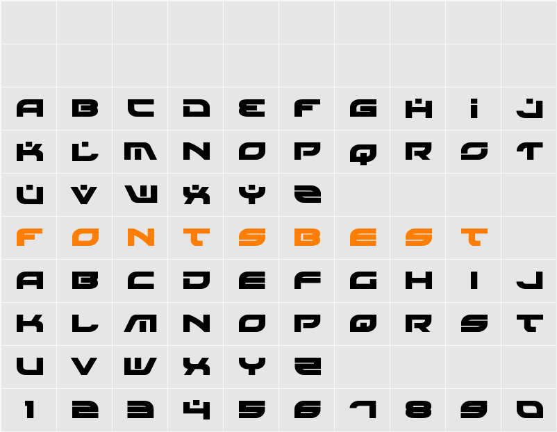 Battlefield Bold Character Map