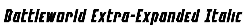 Battleworld Extra-Expanded Italic Font Image