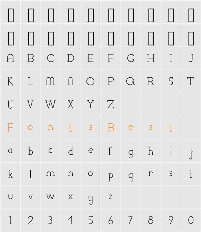 Chremsel Serif Regular Character Map