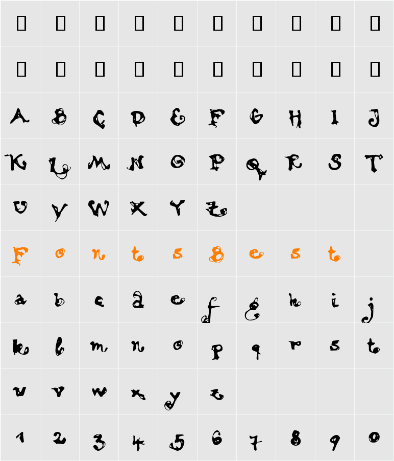 FlamencoBr Character Map