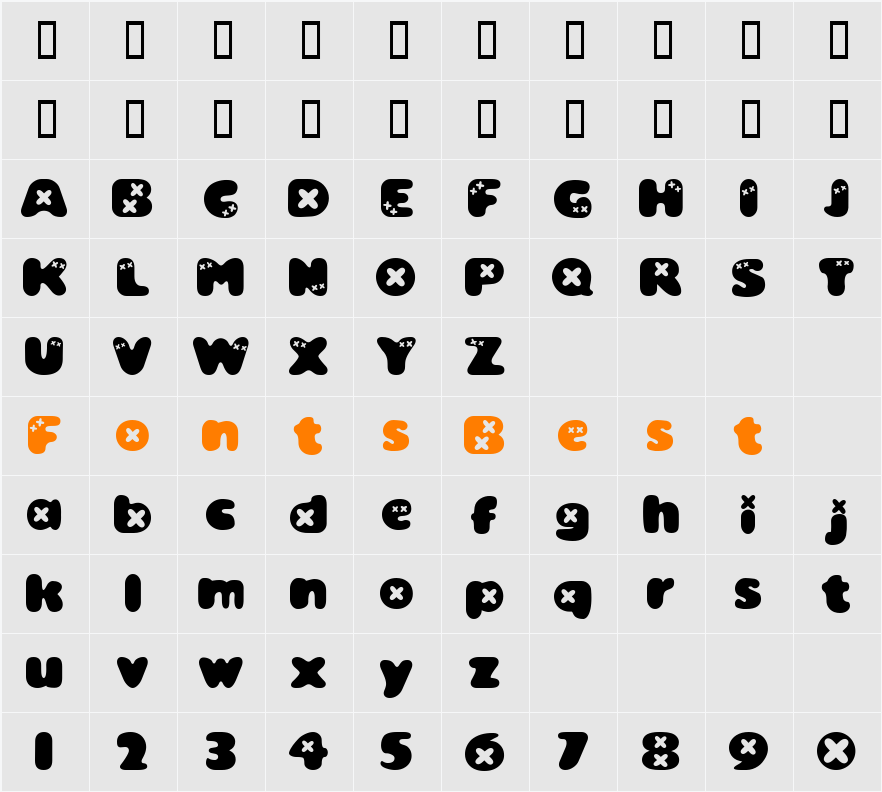 Bambino Character Map