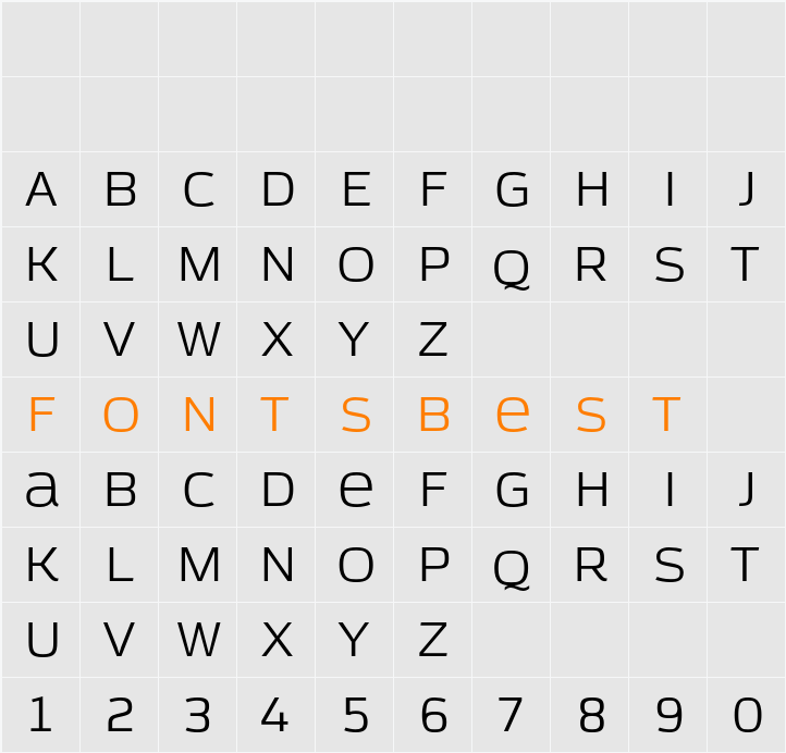 Azoft Sans Character Map