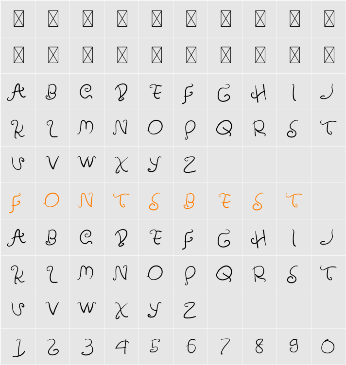 Amulman Character Map