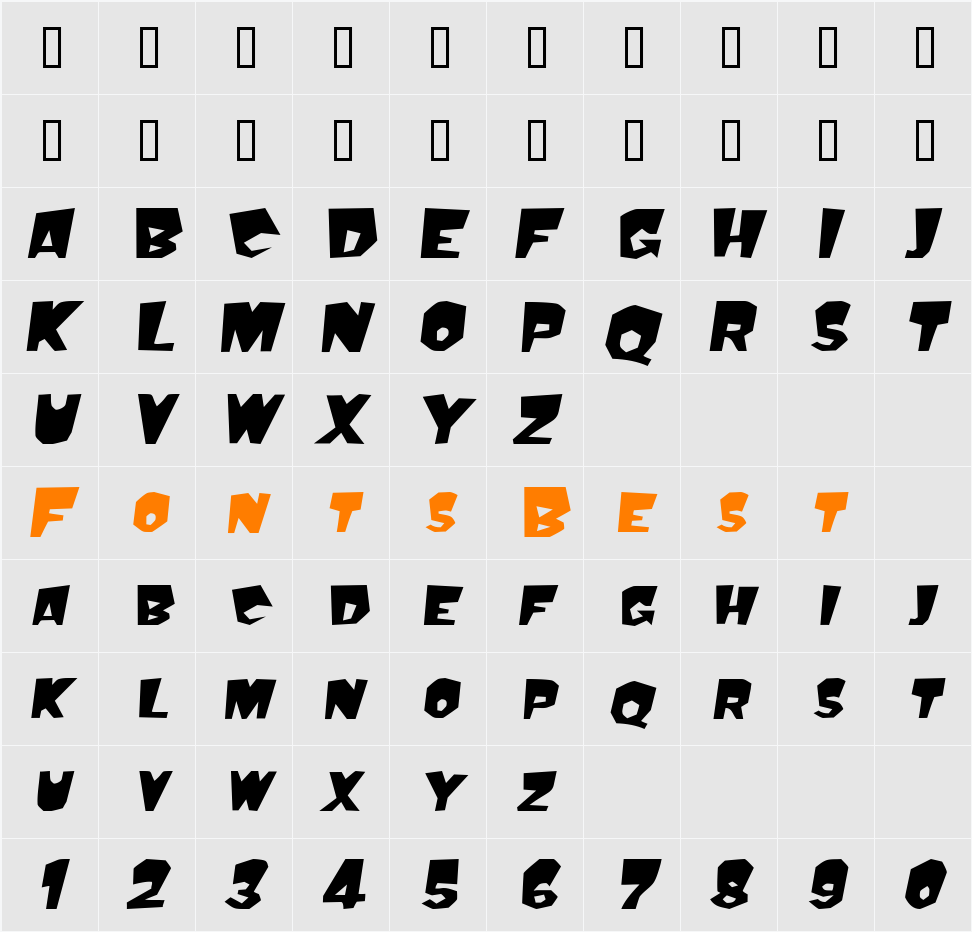 Mondo Character Map