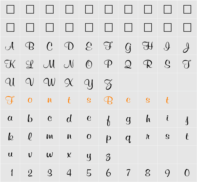 MurphyScriptViva Character Map