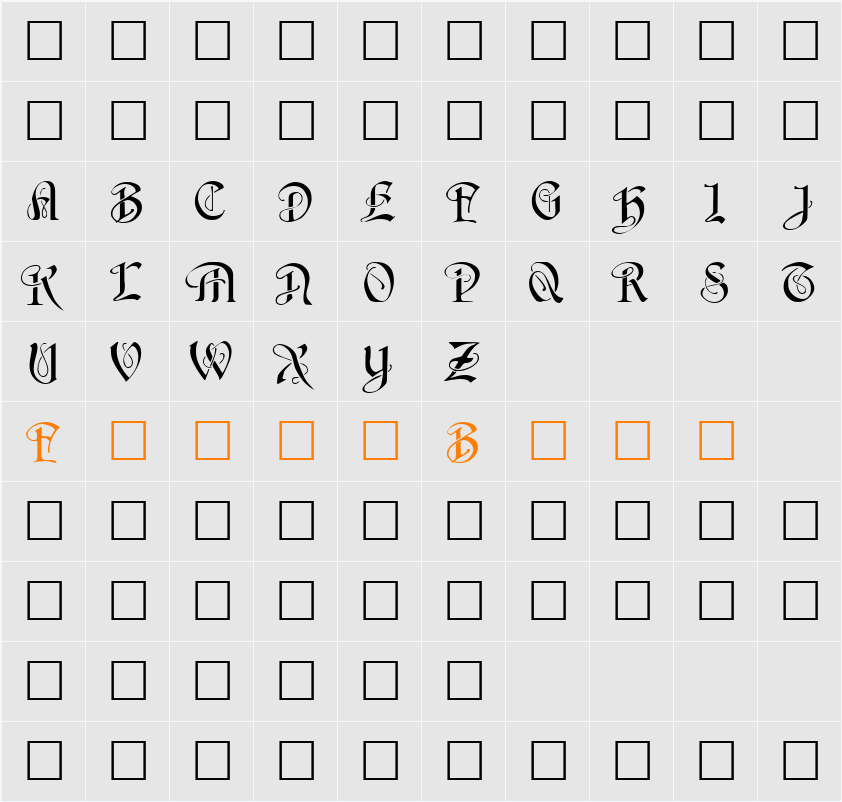 Averoigne Character Map