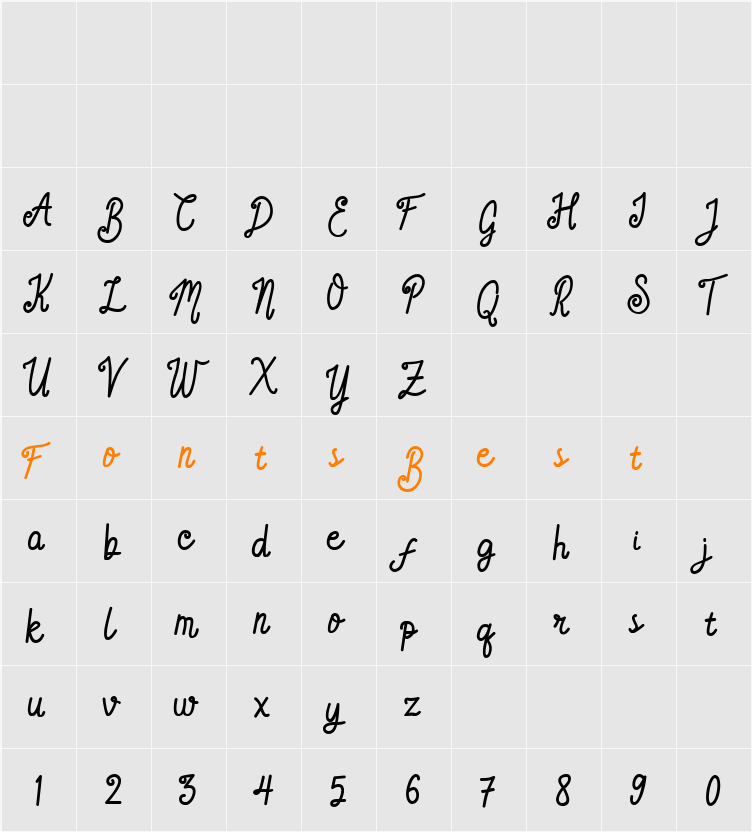 Hummingbird Character Map