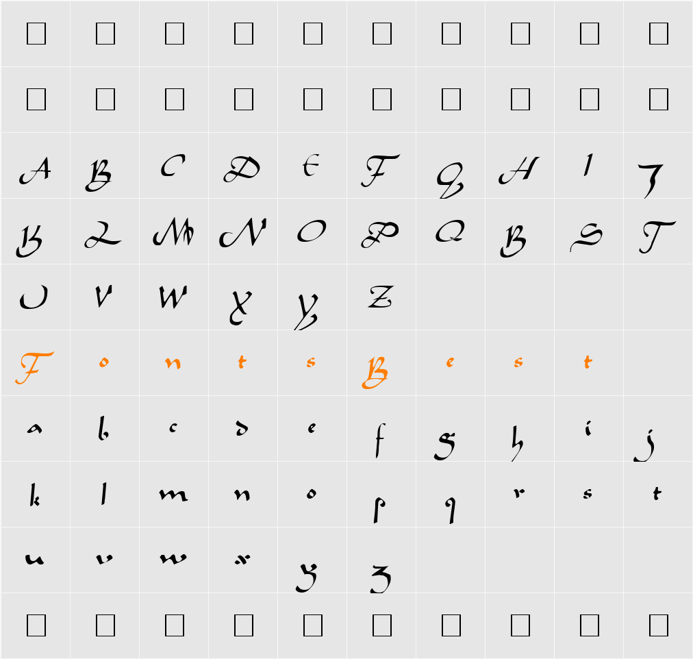 Caliph Character Map