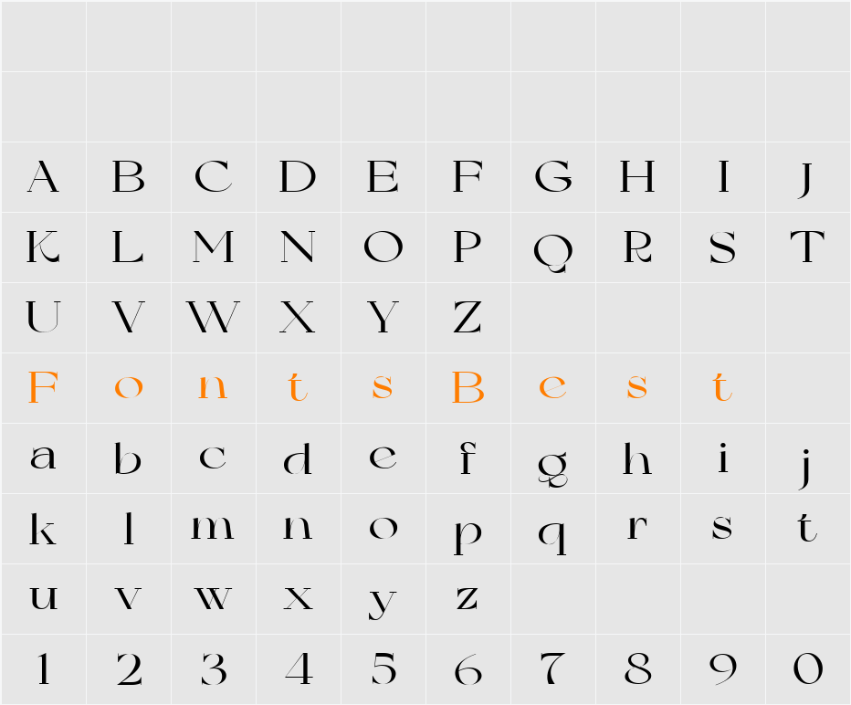 Bolkit Condensed Character Map