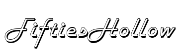 FiftiesHollow Font Image