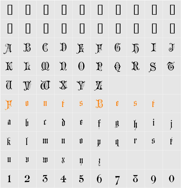 Chappel Text Character Map