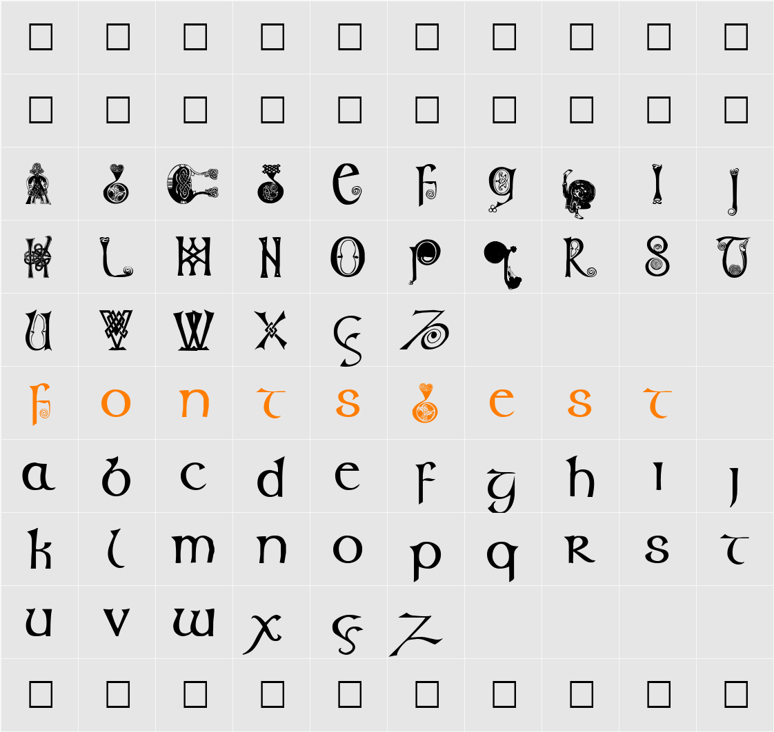 Columba Character Map