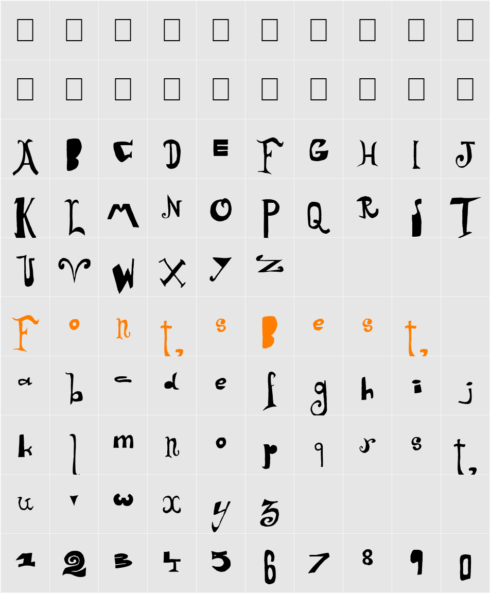 Arlequin Character Map