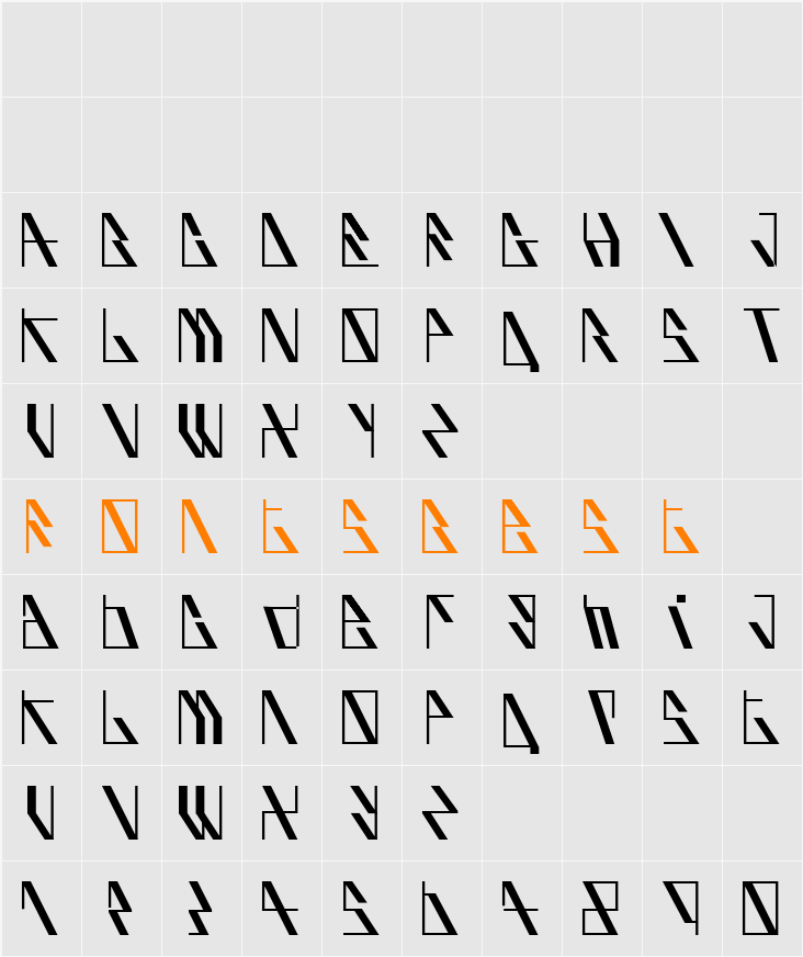 AufBliK Character Map