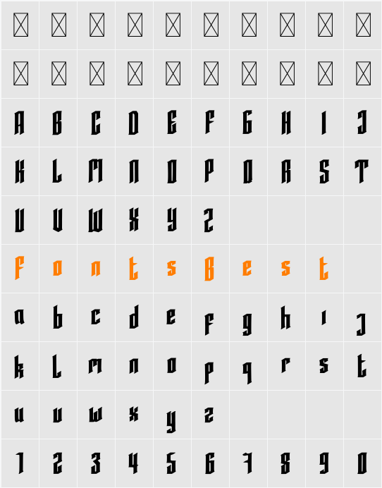 Averoos Character Map